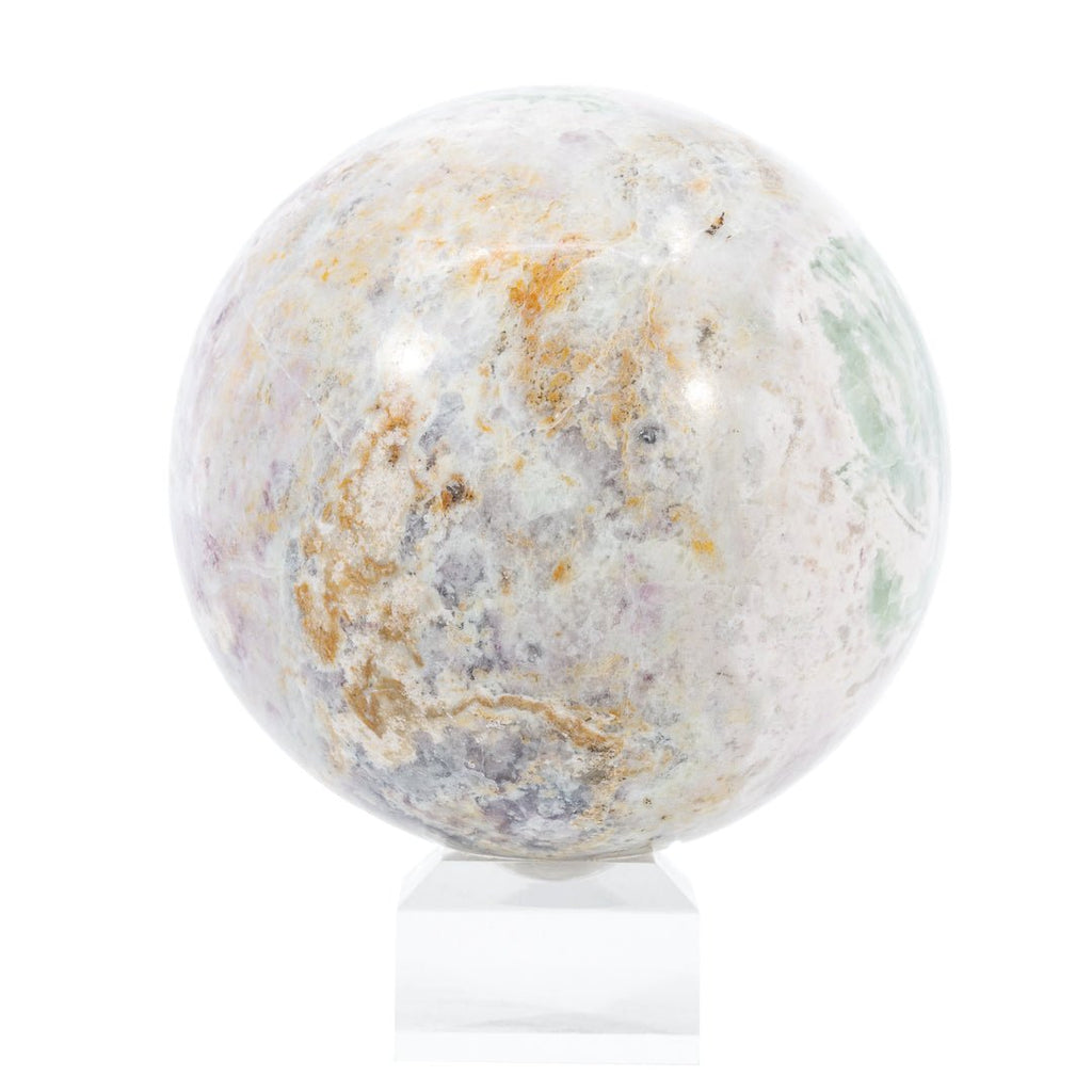 Fluorite in Serpentine "Bolivianite" 3.6 inch 2.89 lb Polished Crystal Sphere - Peru - CCL-286 - Crystalarium