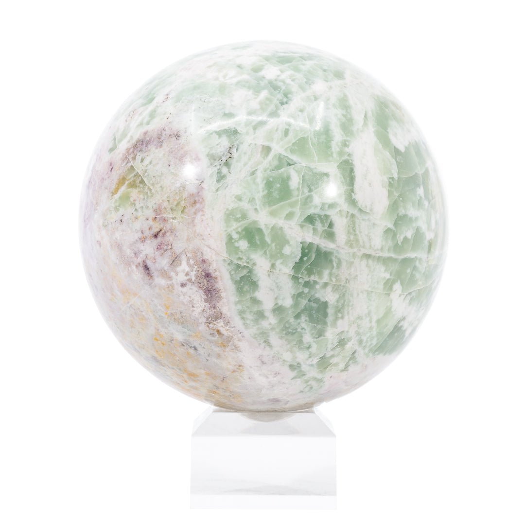 Fluorite in Serpentine "Bolivianite" 3.6 inch 2.89 lb Polished Crystal Sphere - Peru - CCL-286 - Crystalarium