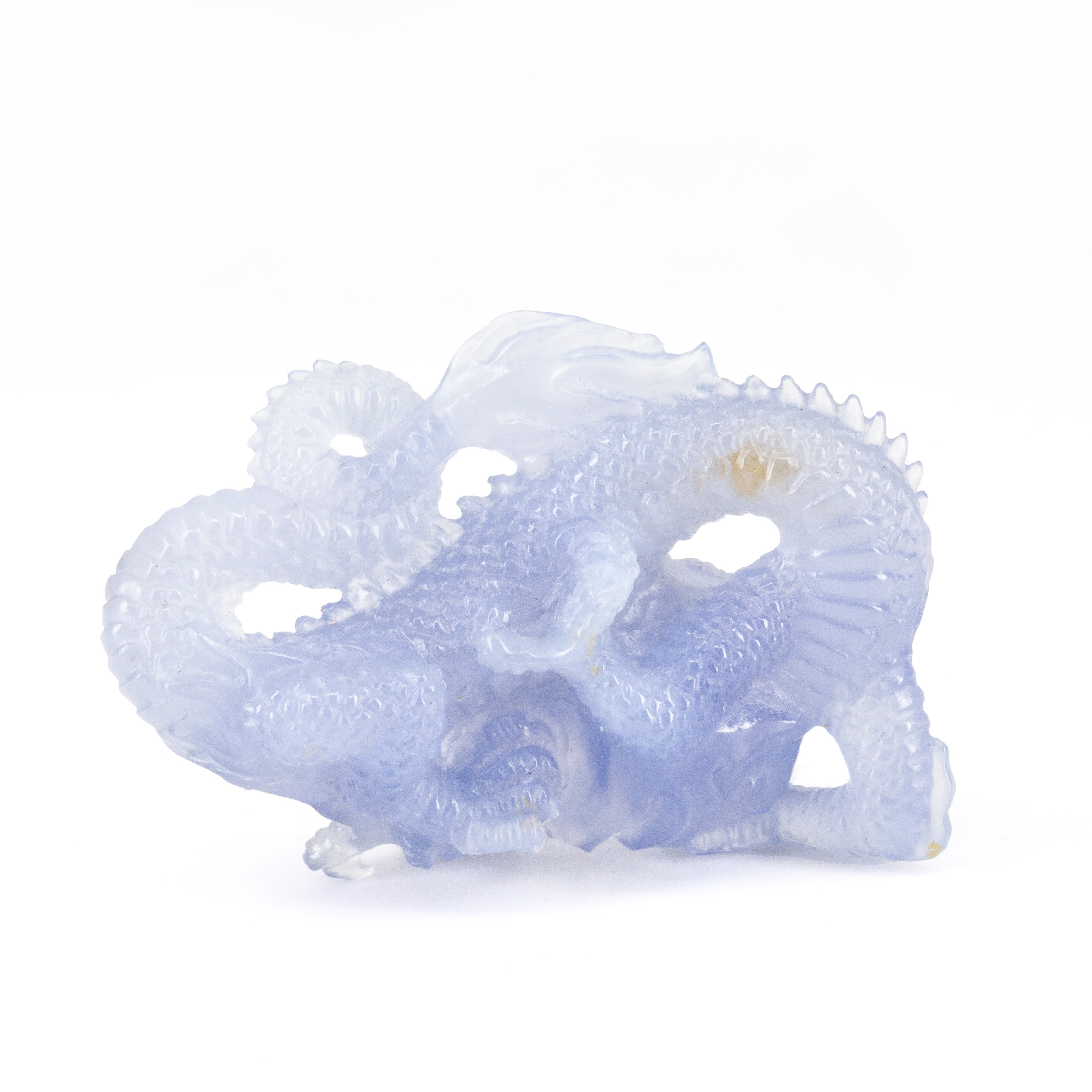 Blue Chalcedony 12.4 gram 28mm Dragon Carving - GGV-002 - Crystalarium