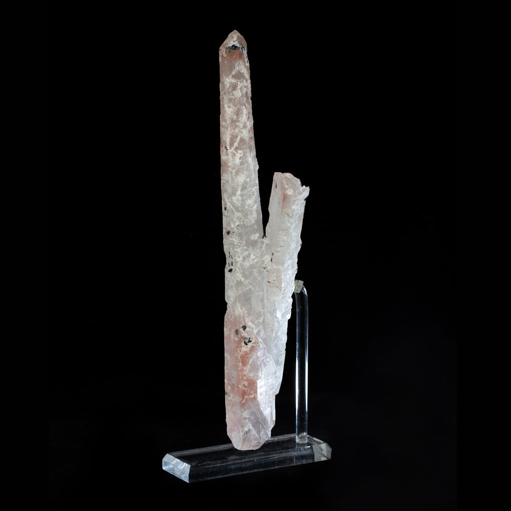 Pink Quartz with Hematite 11.5 inch Mongolian Natural Crystal Twin - China - GGX-096 - Crystalarium