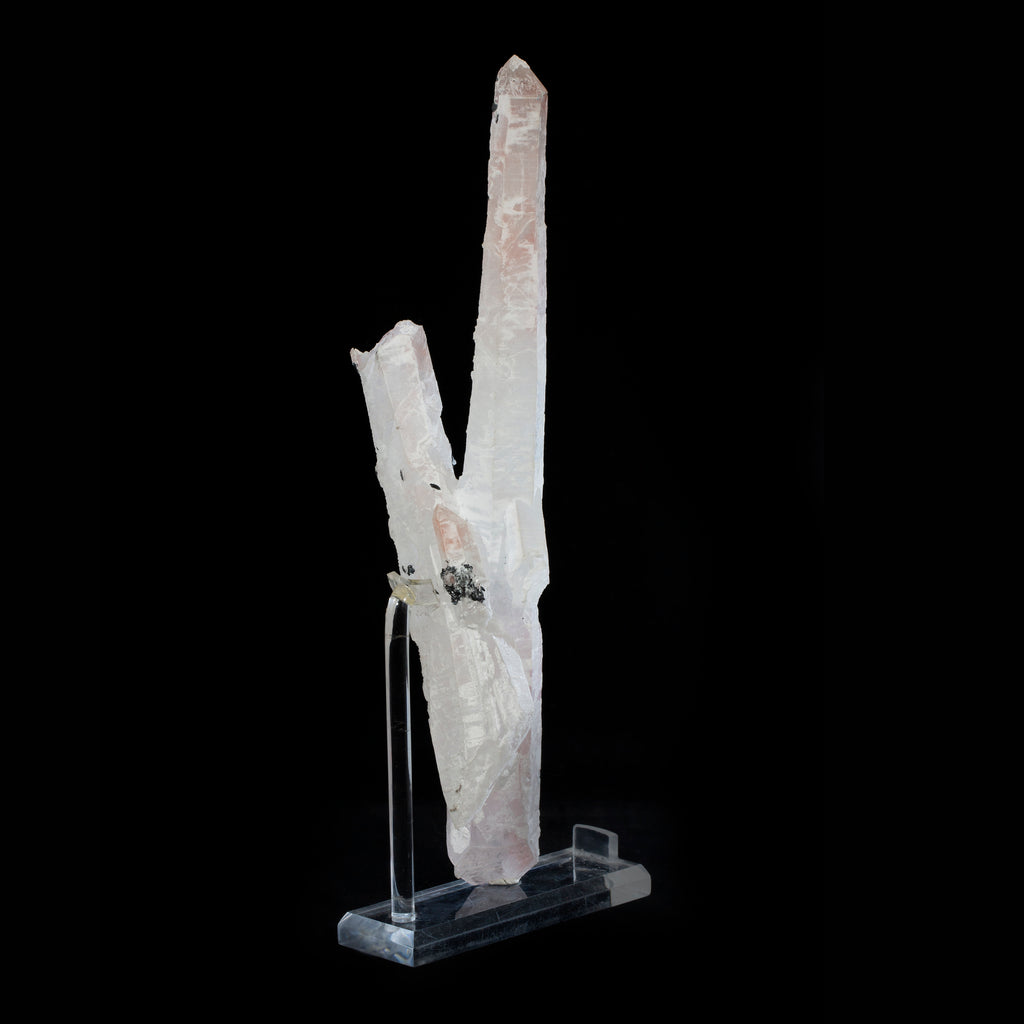 Pink Quartz with Hematite 11.5 inch Mongolian Natural Crystal Twin - China - GGX-096 - Crystalarium