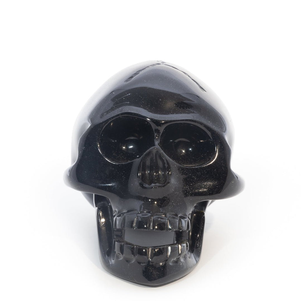 Gold Sheen Obsidian 4.5 Inch 1.44lb Hand Carved Crystal Skull - Mexico - LLF-003 - Crystalarium