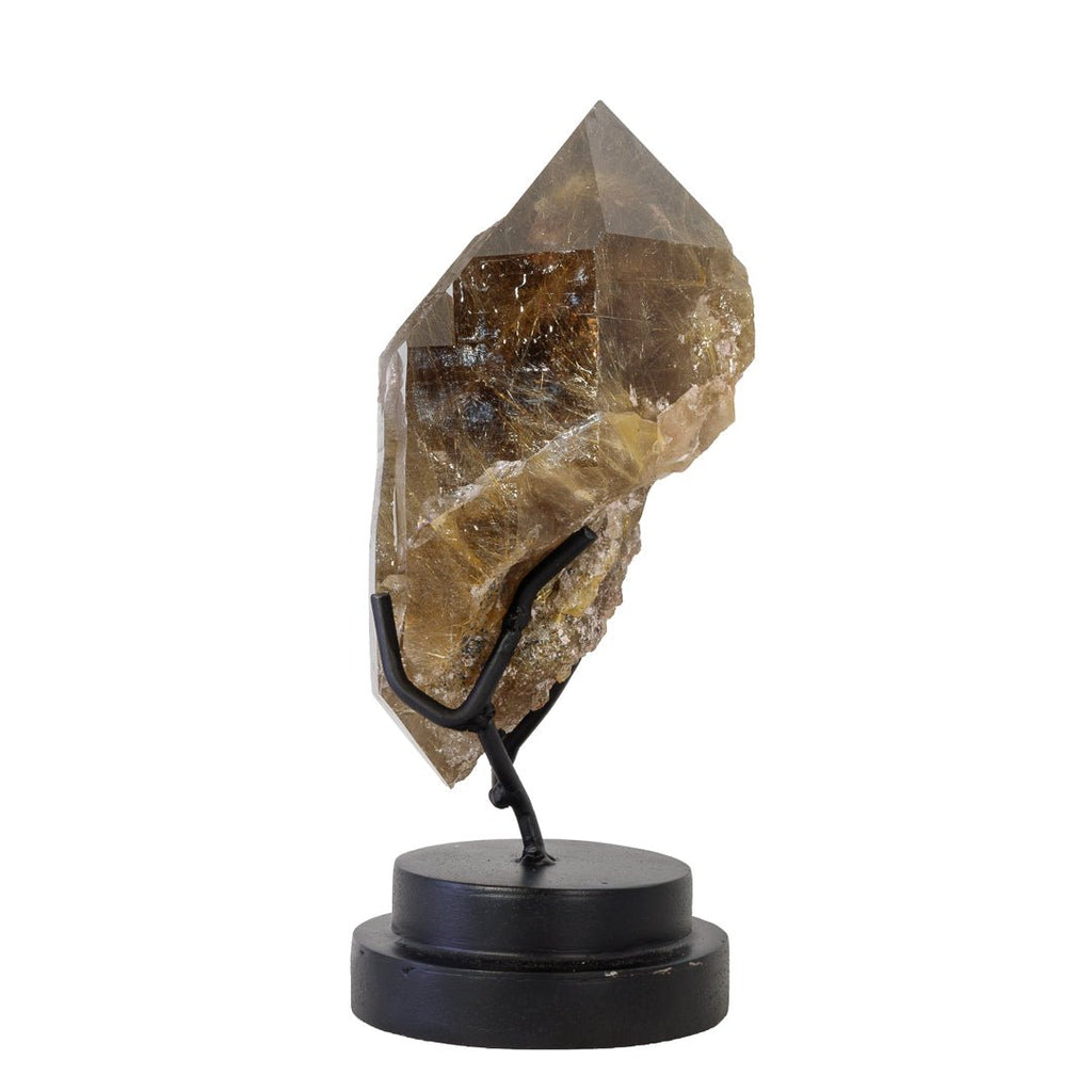 Rutilated Smoky Quartz 7.25 Inch 1.58lb Natural Crystal on Stand - Brazil - KKX-003 - Crystalarium