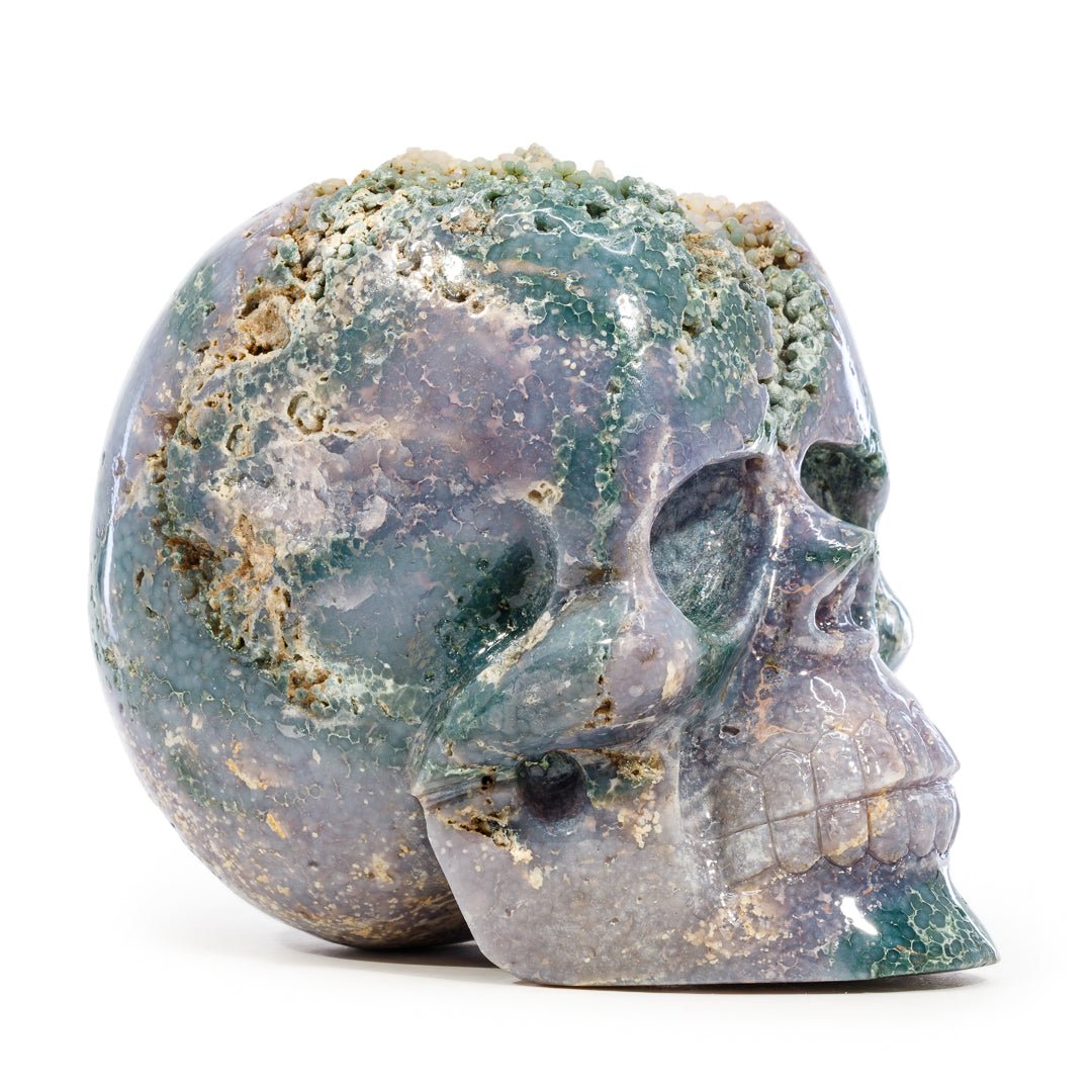 Grape Agate 4.3 Inch 3.87lb Hand Carved Crystal Skull - Indonesia - KKF-006 - Crystalarium