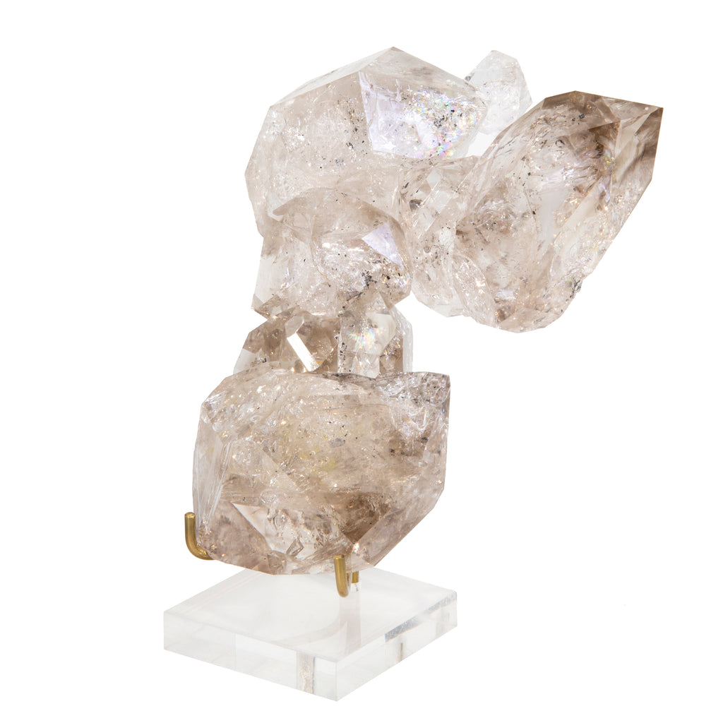 Exceptional Herkimer "Diamond" 6.5 inch 2.11 lb Crystal Chain Cluster - Herkimer, New York - JJX-184 - Crystalarium