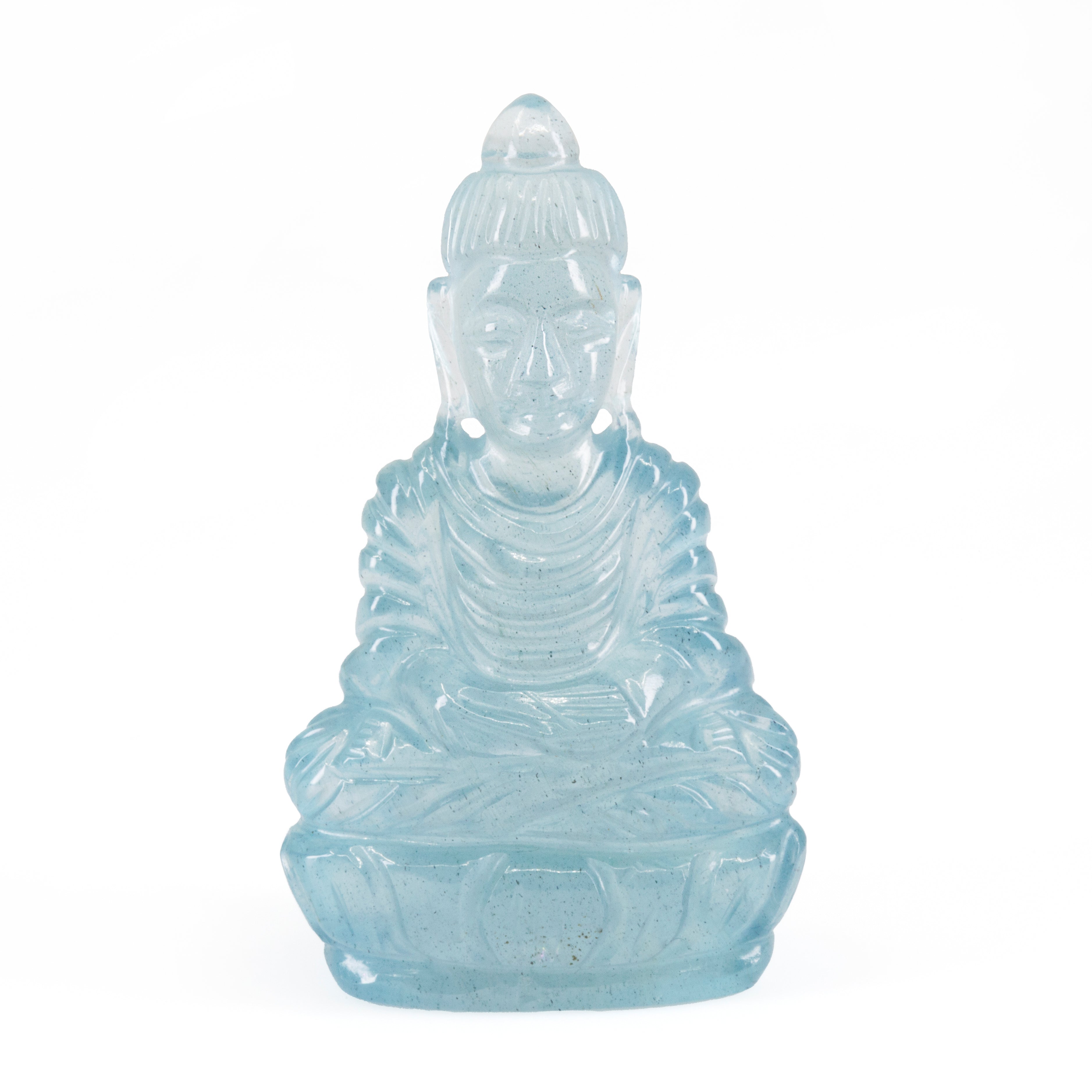 Aquamarine 13.2 gram Sitting Buddha Carving - HHF-010 - Crystalarium