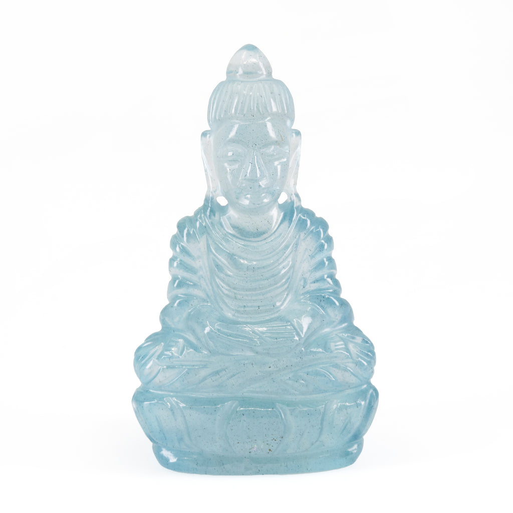 Aquamarine 13.2 gram Sitting Buddha Carving - HHF-010 - Crystalarium