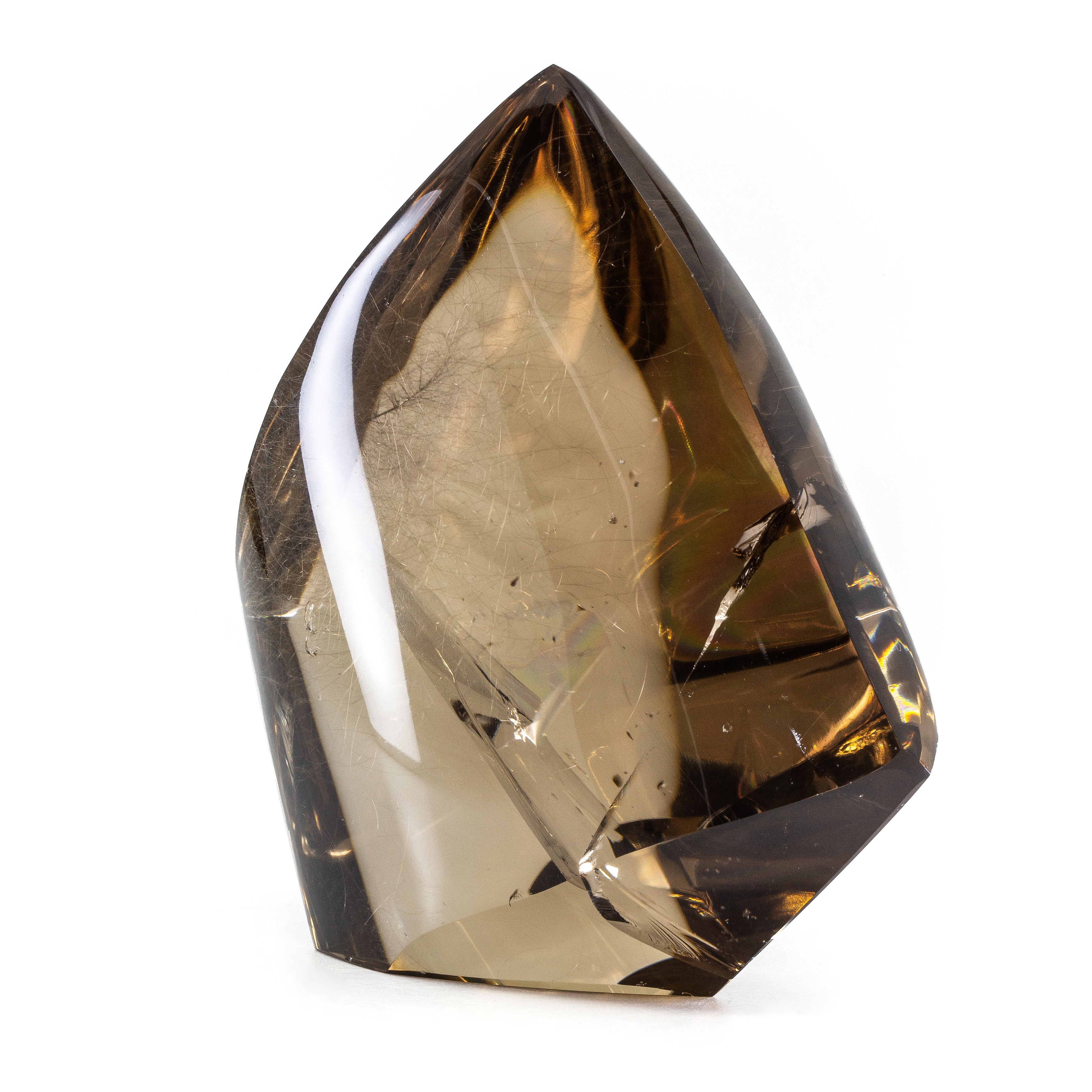 Rutilated Citrine 5.3 inch 2.65lb Polished Crystal Flame - Brazil - HHH-144 - Crystalarium