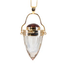 Quartz Faceted 81.34ct with Pink Tourmaline Handcrafted 14K Gemstone Vessel Pendant - HHO-024 - Crystalarium