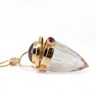 Quartz Faceted 81.34ct with Pink Tourmaline Handcrafted 14K Gemstone Vessel Pendant - HHO-024 - Crystalarium