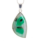 Emerald in Quartz 24.72ct Handcrafted Sterling Silver Pendant - HHO-069 - Crystalarium