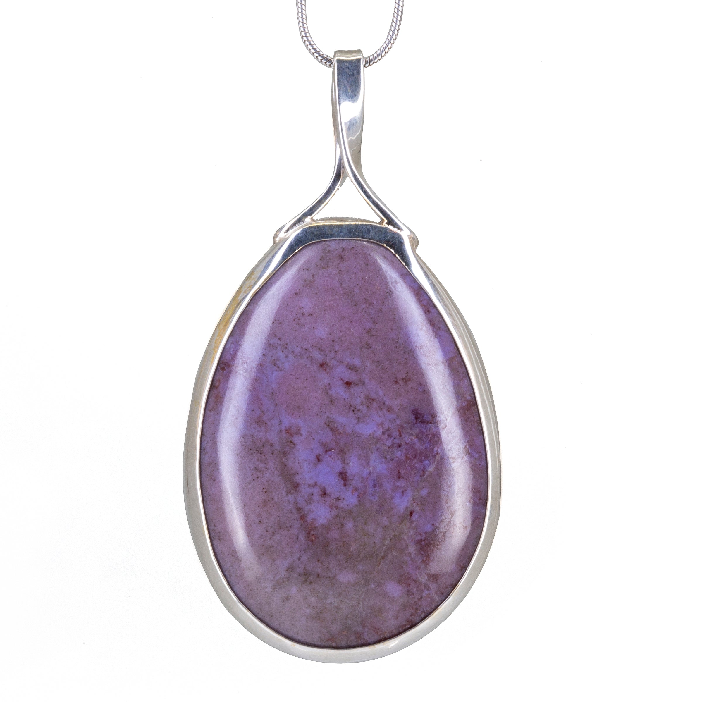 Purple Jade 53.26 carat Cabochon Handcrafted Sterling Silver Pendant - HHO-070 - Crystalarium