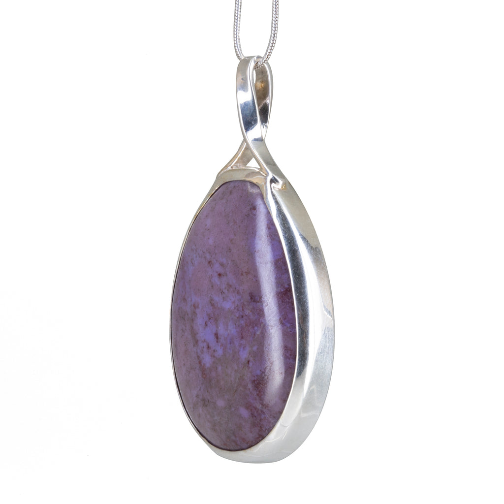 Purple Jade 53.26 carat Cabochon Handcrafted Sterling Silver Pendant - HHO-070 - Crystalarium