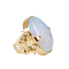 Ethiopian Opal 30.16 carat Handcrafted 18k Fleur De Lis Ring - HHO-153 - Crystalarium