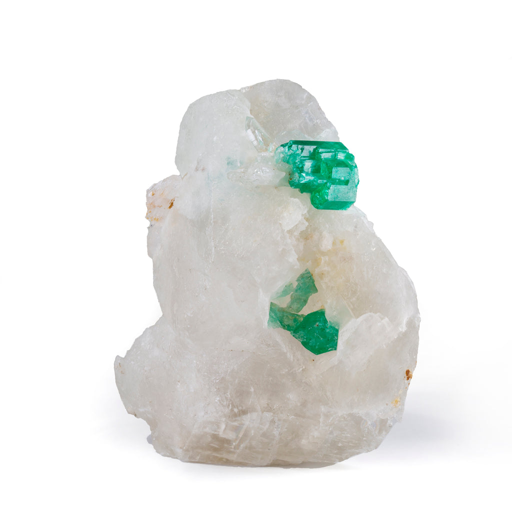 Emerald in Calcite Matrix 3 inch 172 grams Natural Crystal Specimen - Colombia - HHX-179 - Crystalarium