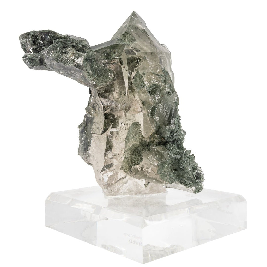 Quartz with Chlorite and Anatase 11.8 Inch 16.4lb Natural Crystal Cluster - Manihar, Himachal Pradesh, India - LLX-056 - Crystalarium