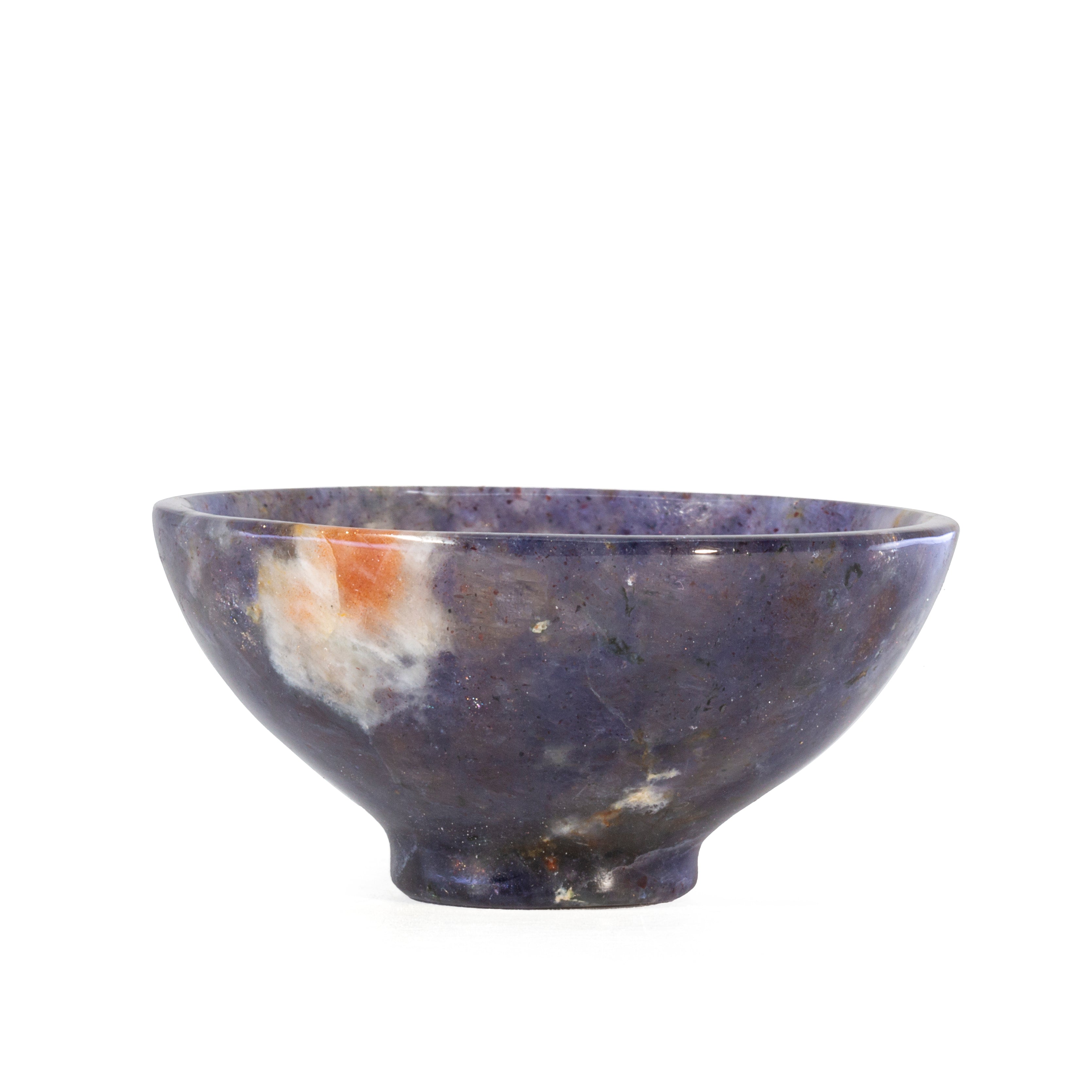 Iolite and Sunstone 2.5 inch 51.5 gram Polished Crystal Bowl - India - DDR-022B - Crystalarium