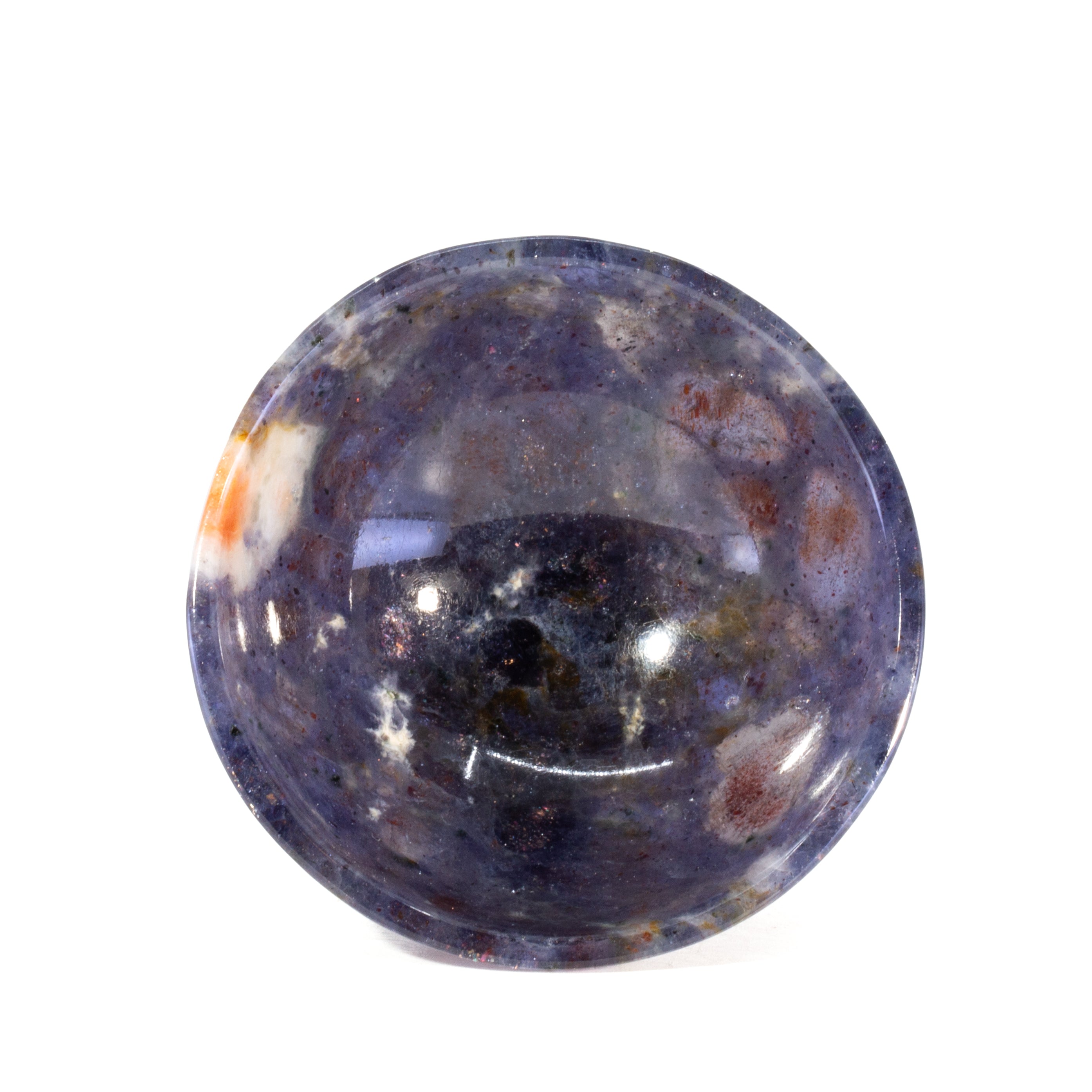 Iolite and Sunstone 2.5 inch 51.5 gram Polished Crystal Bowl - India - DDR-022B - Crystalarium