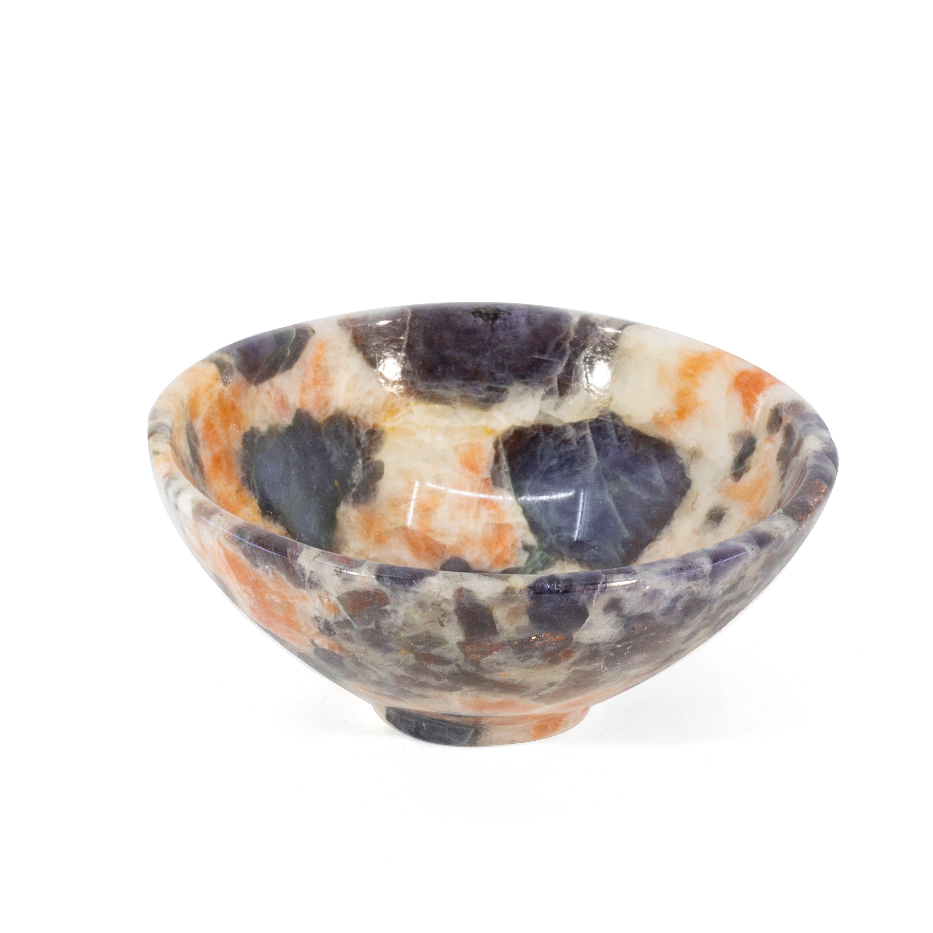 Iolite and Sunstone 3.1 inch 73.5 gram Polished Crystal Bowl - India - DDR-023 - Crystalarium