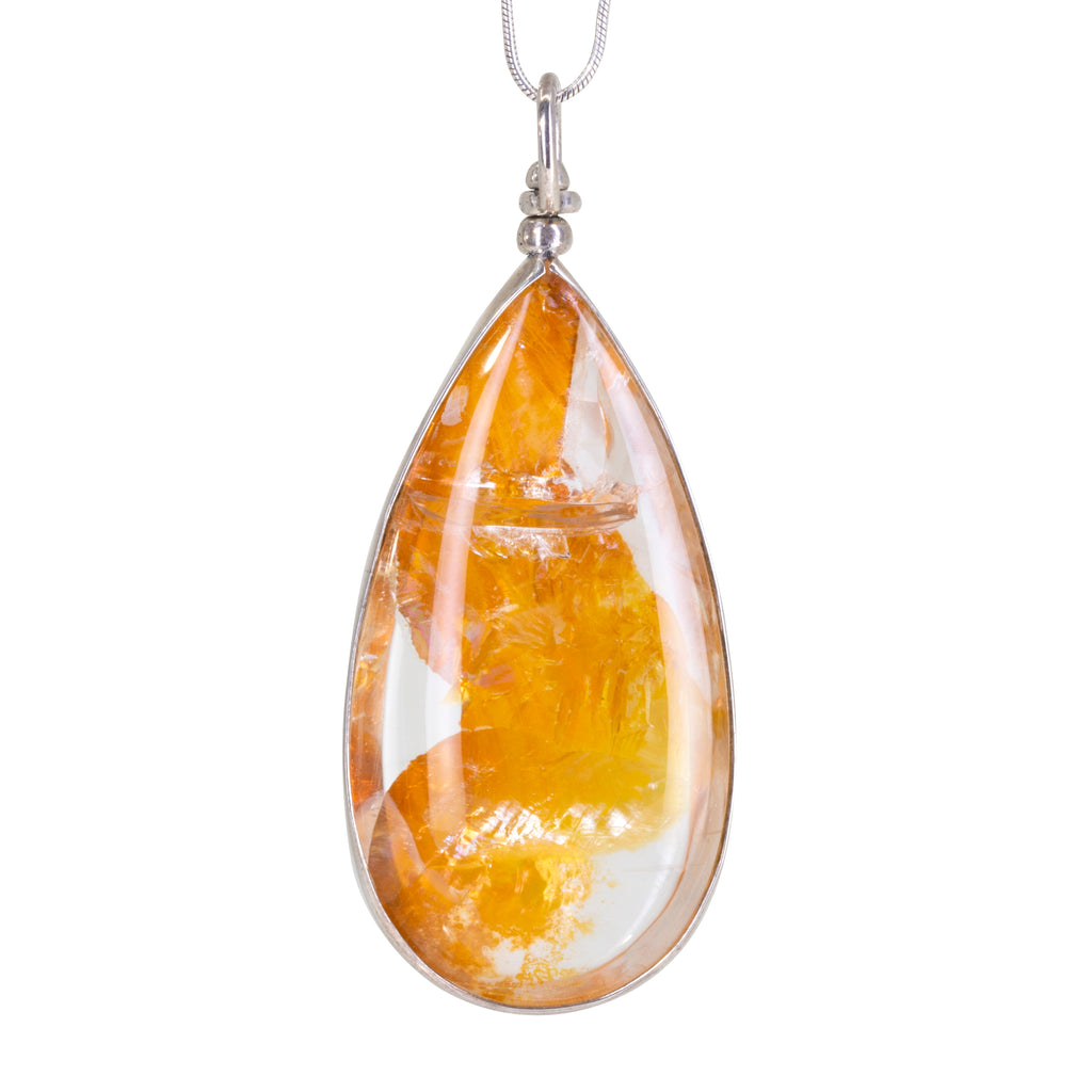 Quartz with Iron 79.03 carat Handcrafted Sterling Silver Pendant - EEO-199 - Crystalarium