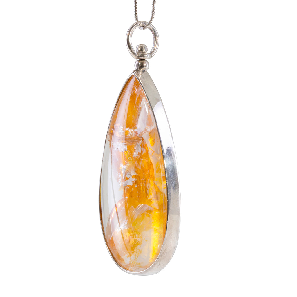 Quartz with Iron 79.03 carat Handcrafted Sterling Silver Pendant - EEO-199 - Crystalarium