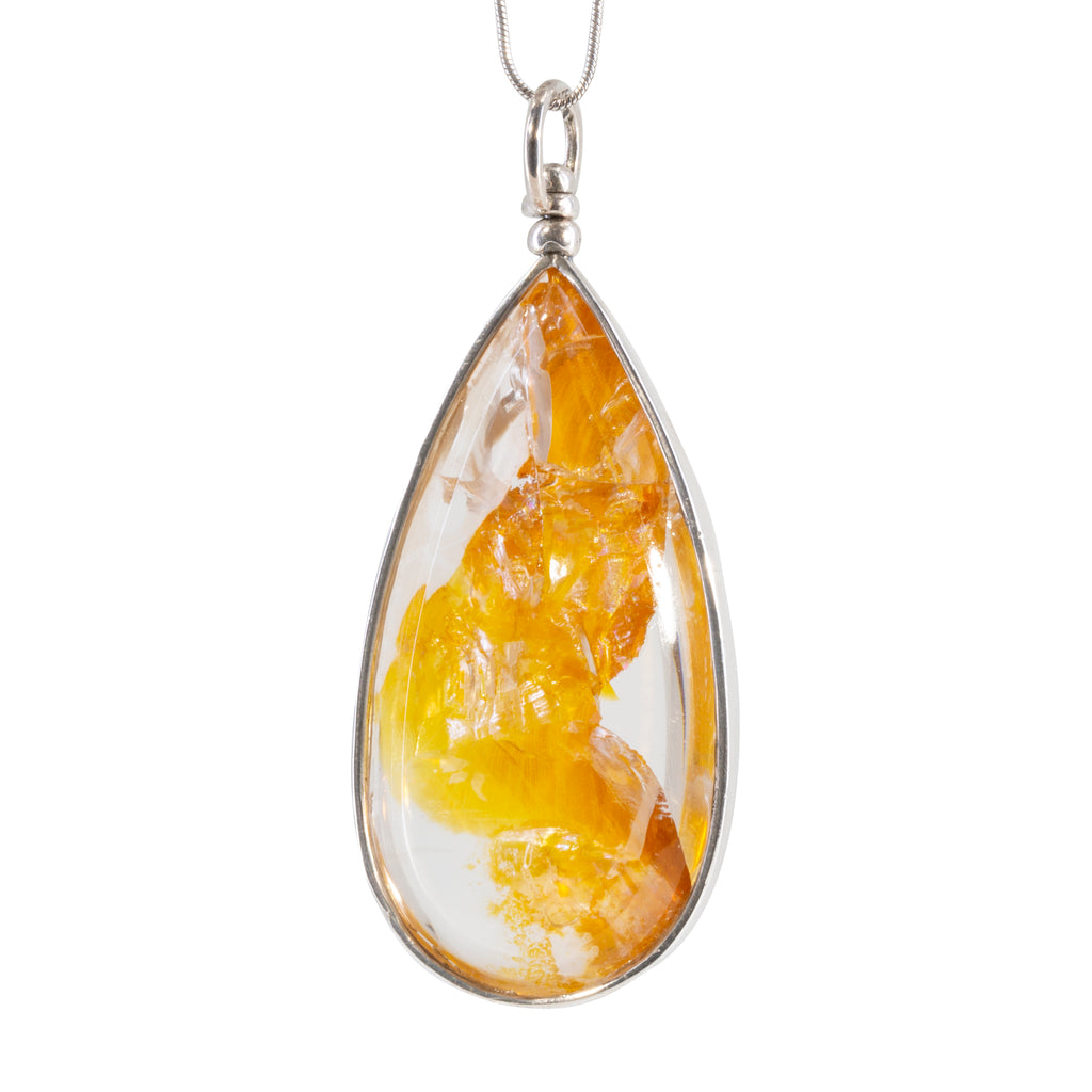 Quartz with Iron 79.03 carat Handcrafted Sterling Silver Pendant - EEO-199 - Crystalarium