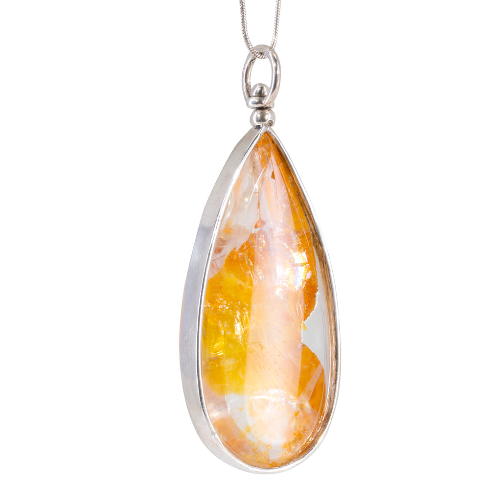 Quartz with Iron 79.03 carat Handcrafted Sterling Silver Pendant - EEO-199 - Crystalarium