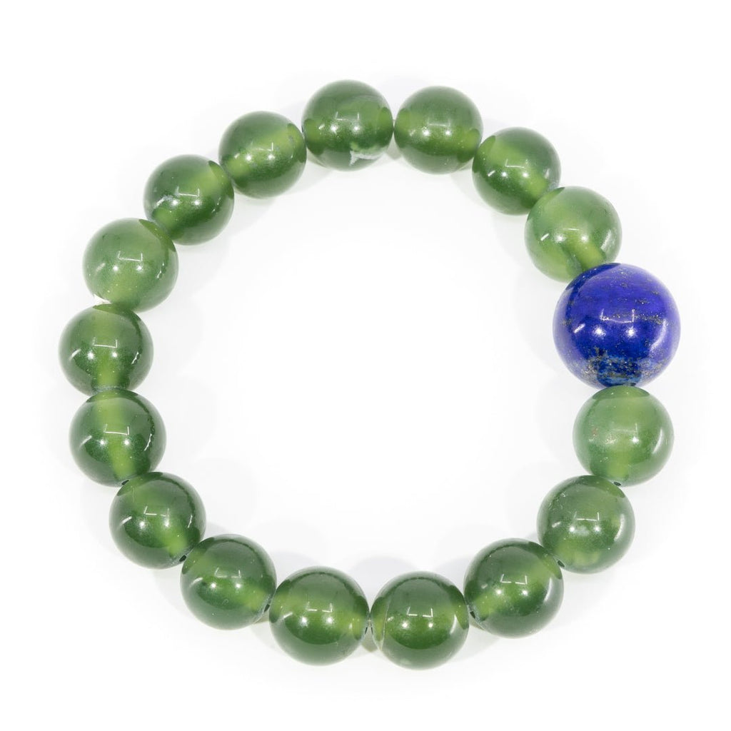 Jade and Lapis Lazuli Luxury Beaded Bracelet - KKW-026 - Crystalarium