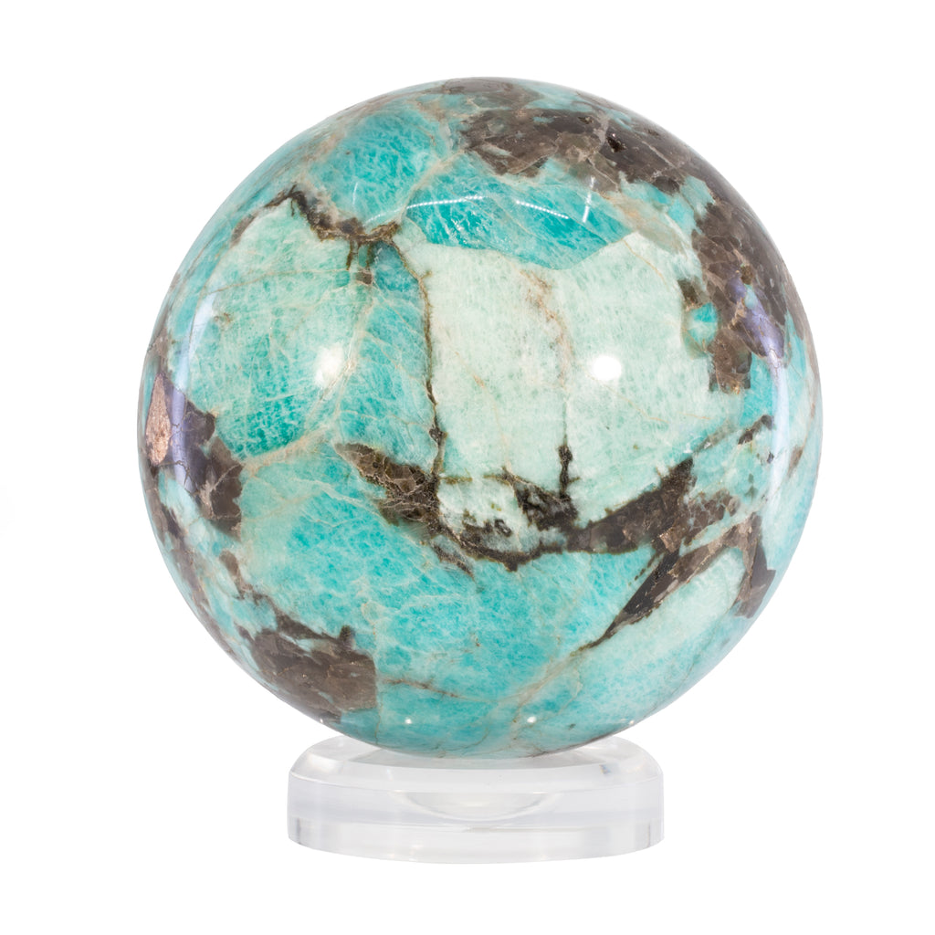 Amazonite and Smoky Quartz 7.86 lb 5.25 inch Polished Crystal Sphere - Madagascar - JJL-004 - Crystalarium