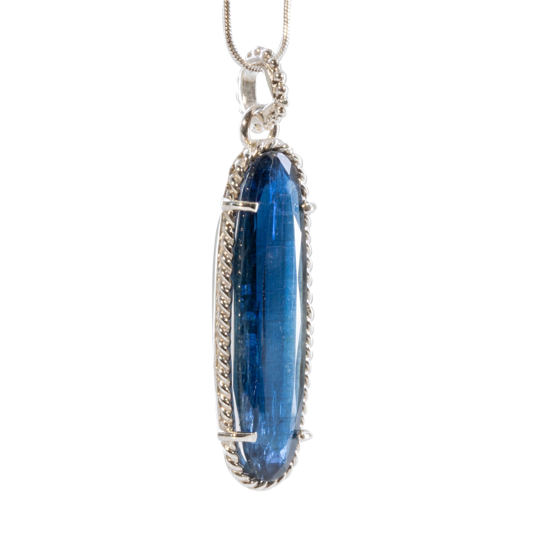 Kyanite 13.5 carat Faceted Gemstone Handcrafted Sterling Silver Pendant - EEO-154 - Crystalarium