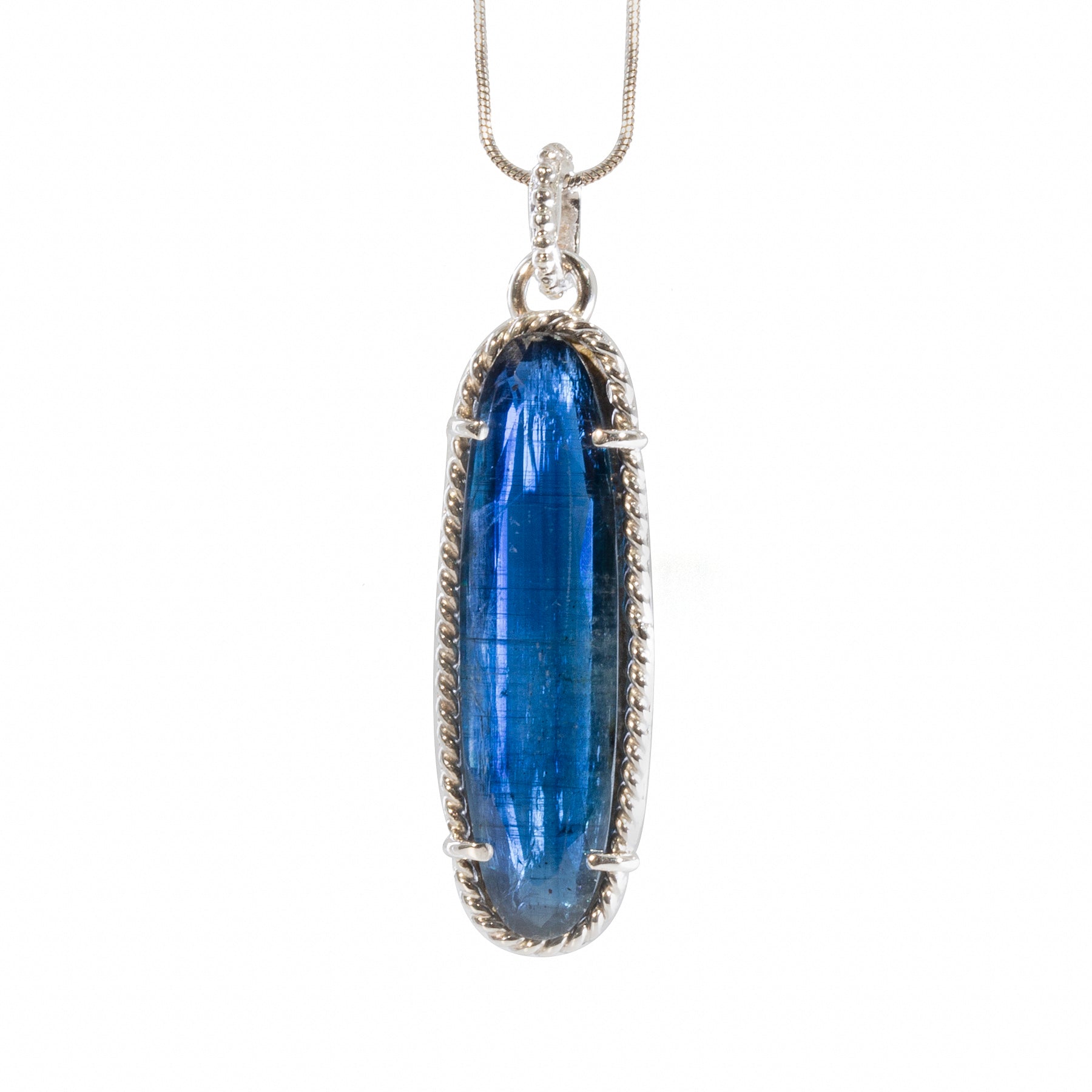 Kyanite 13.5 carat Faceted Gemstone Handcrafted Sterling Silver Pendant - EEO-154 - Crystalarium