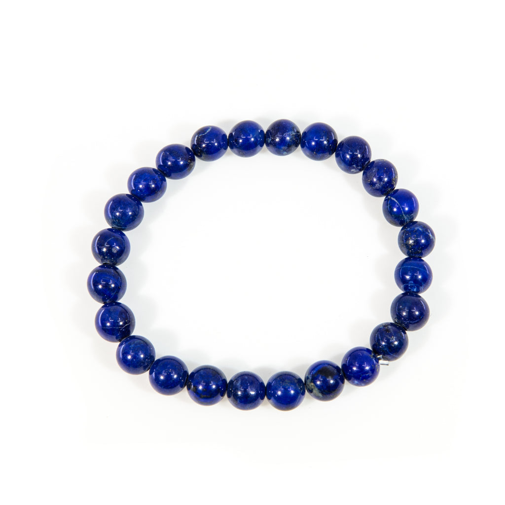Lapis Lazuli 8mm Beaded Bracelet - JJW-042 - Crystalarium