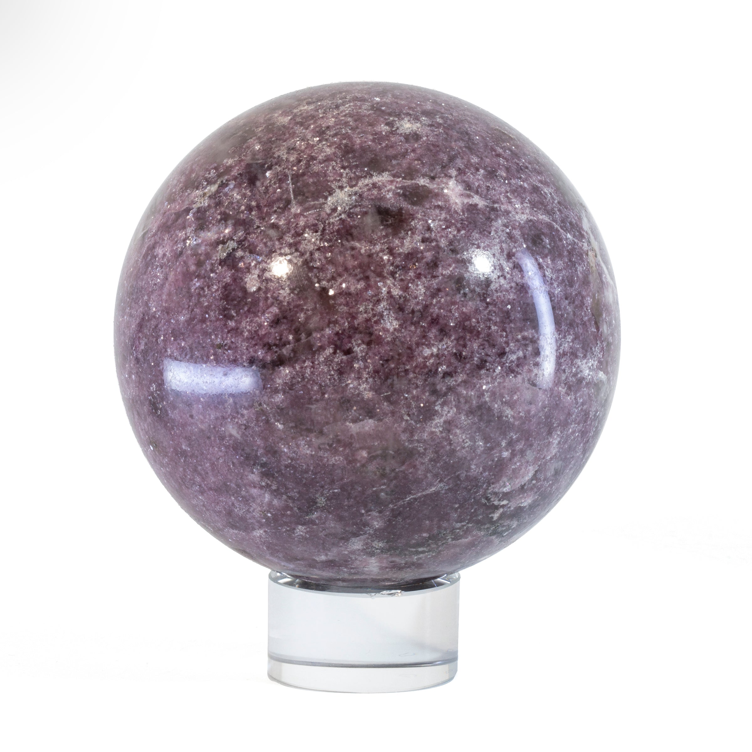 Lepidolite 3.8 inch 3.08lb Polished Crystal Sphere - Brazil - VL-332 - Crystalarium