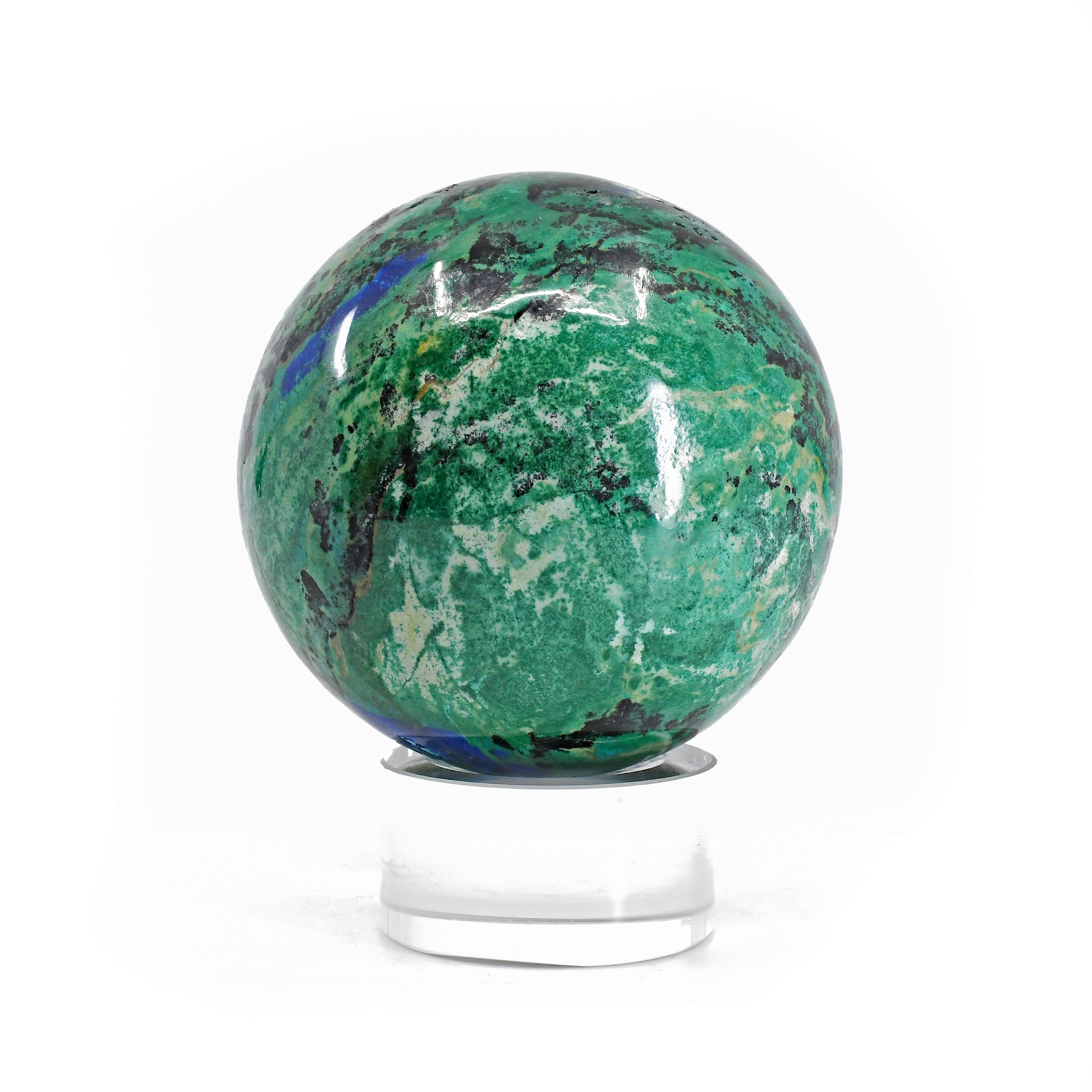 Malachite with Azurite 2.6 inch 0.98 lbs Polished Crystal Sphere - Argentina - UL-314 - Crystalarium