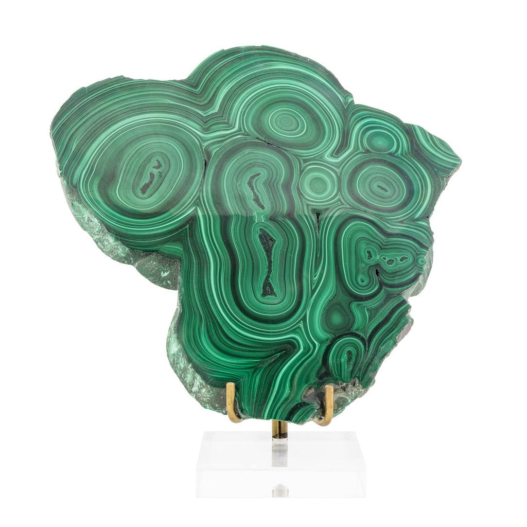 Malachite 6.3 Inch 1.66lb Polished Crystal Slice - DRC - LLH-010 - Crystalarium