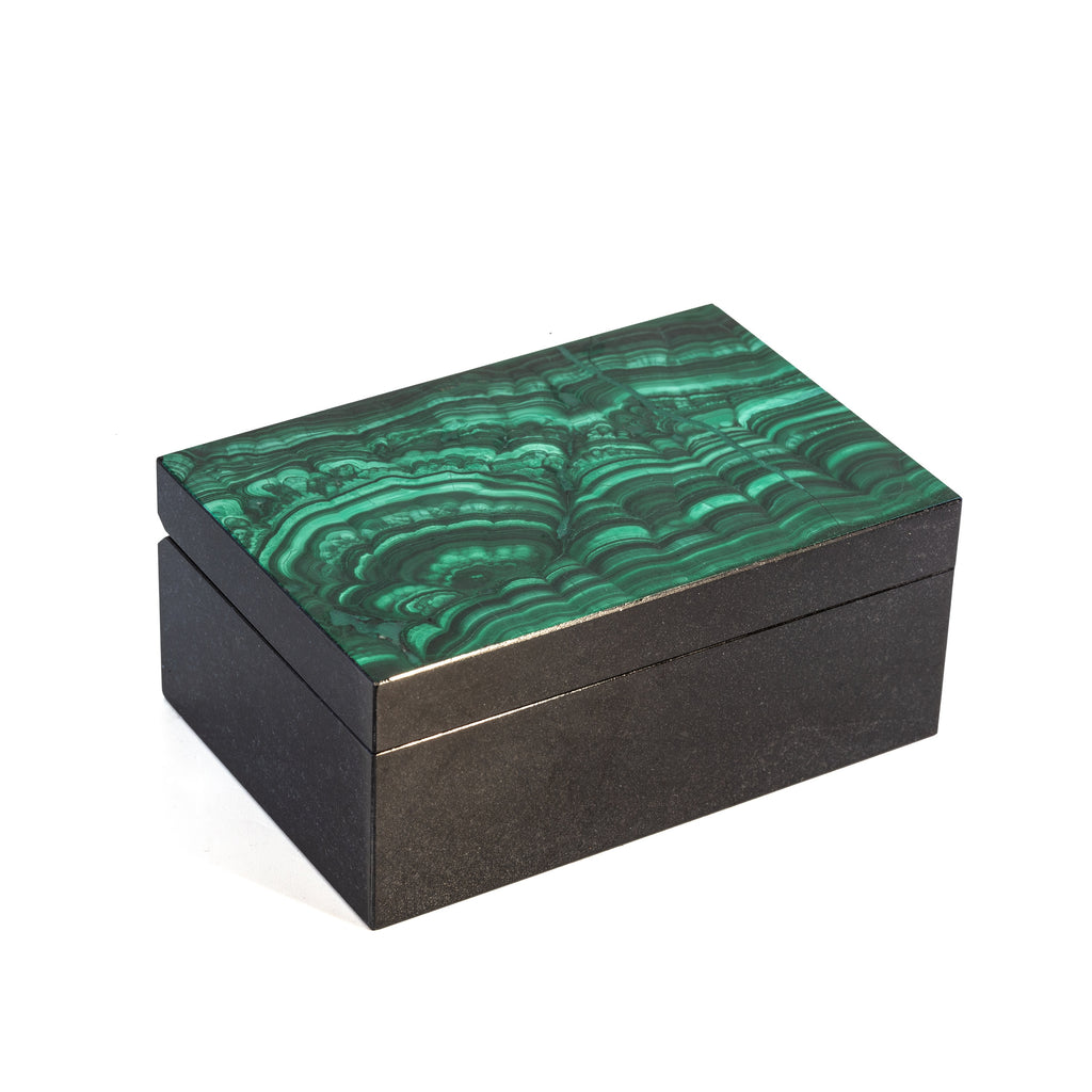 Malachite 3.6 inch Gemstone Box - JJR-030 - Crystalarium