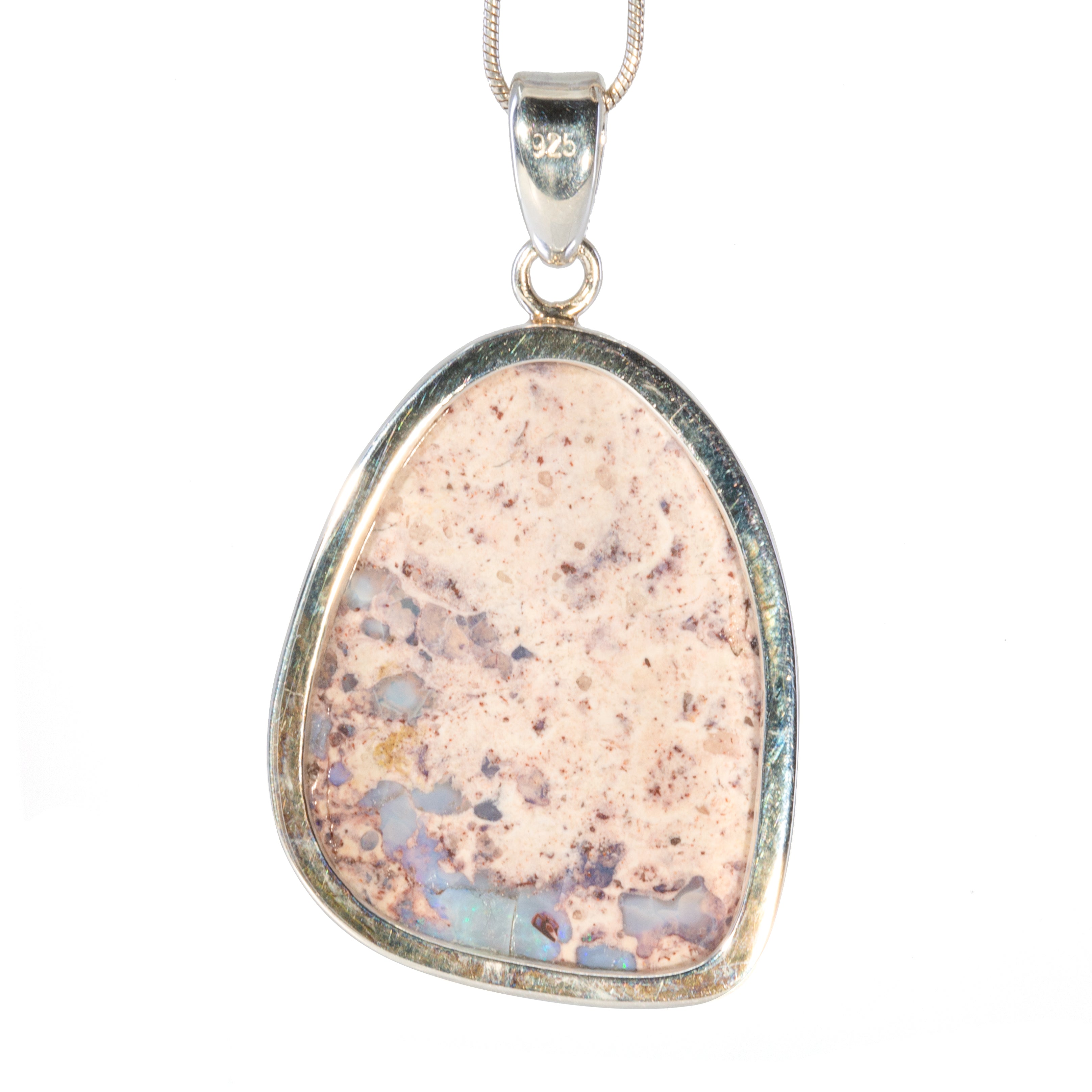 Mexican Matrix Opal 38.1 carat Handcrafted Sterling Silver Cabochon Pendant - JJO-144 - Crystalarium