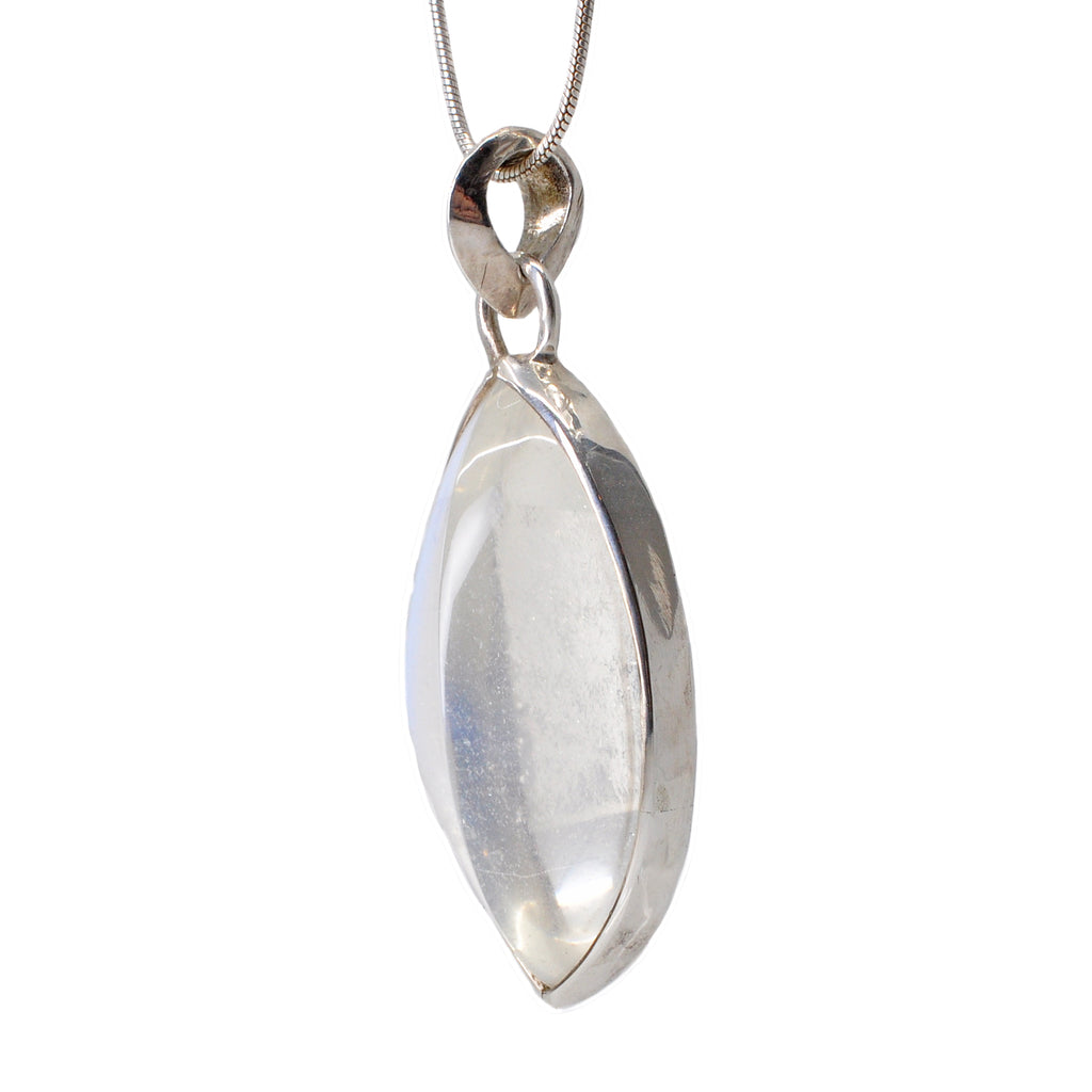 Blue Moonstone 28.06 mm 24.76 carats Cabochon Sterling Silver Handcrafted Gemstone Pendant - AAO-093 - Crystalarium