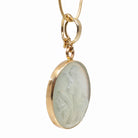 Pale Green Moonstone 23.41 mm Empress Carving 14K Handcrafted Gemstone Pendant - EEO-103 - Crystalarium