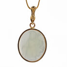 Pale Green Moonstone 23.41 mm Empress Carving 14K Handcrafted Gemstone Pendant - EEO-103 - Crystalarium