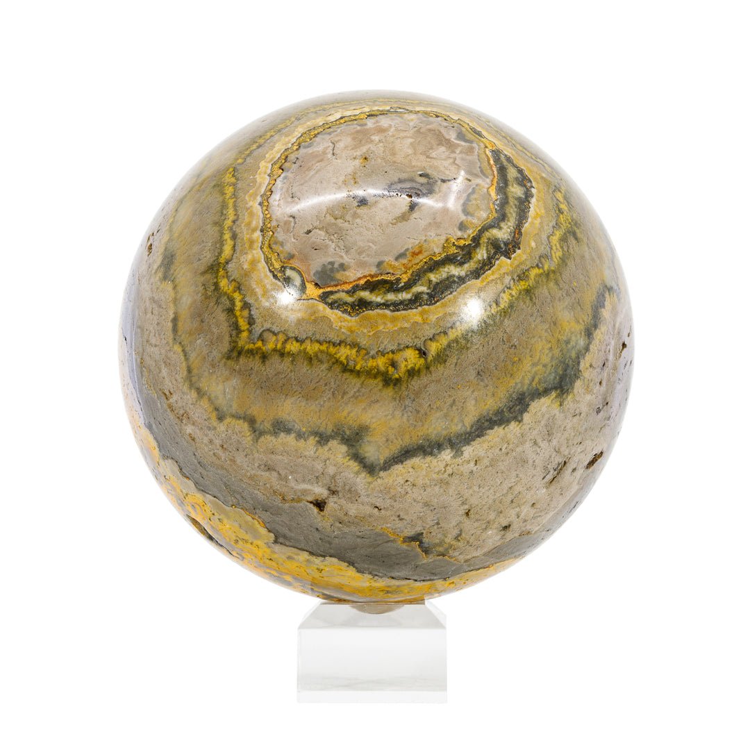 Orpiment "Bumblebee" Jasper 5.09 Inch 6.39lb Polished Crystal Sphere - Java - AAL-057 - Crystalarium