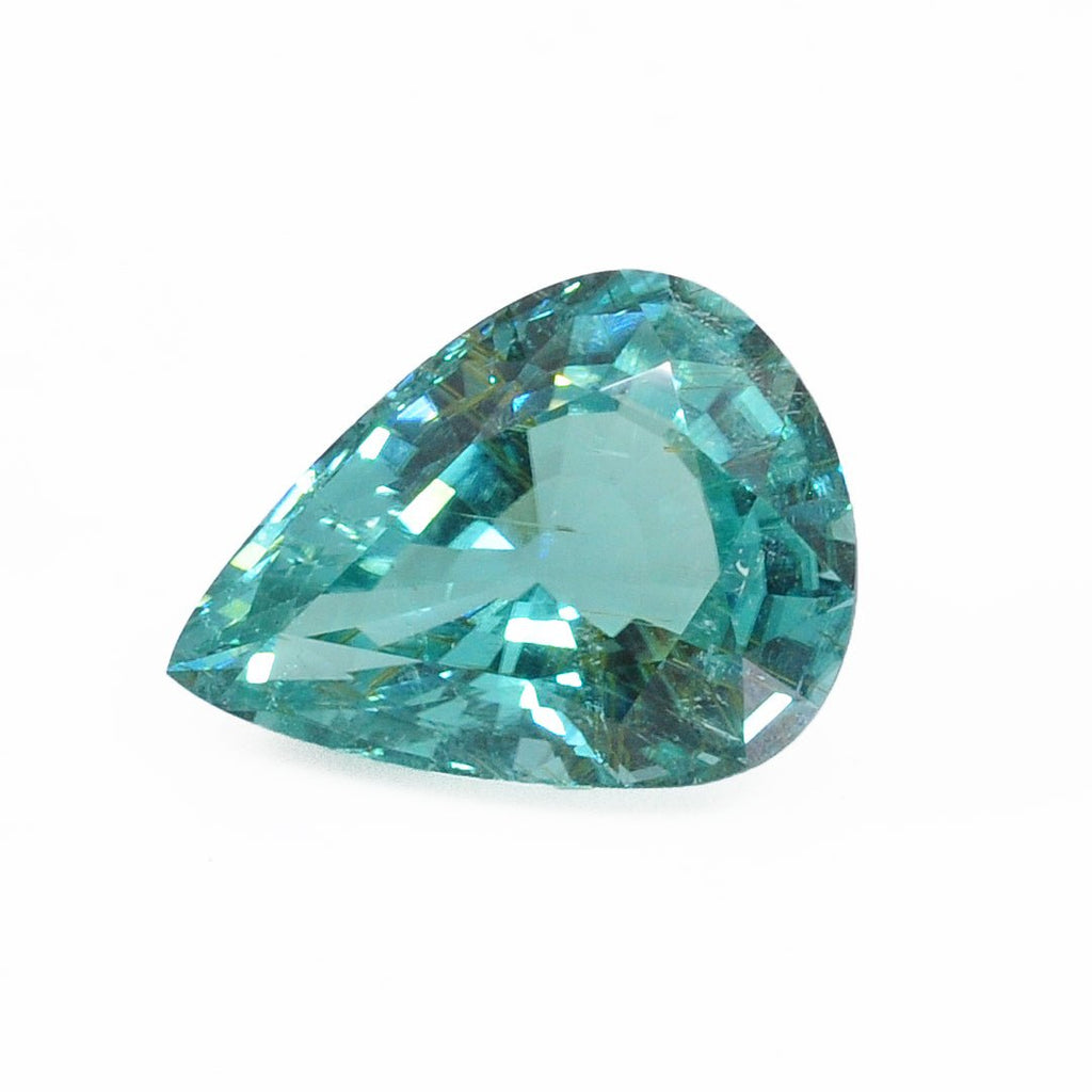 Magnificent "Paraiba" Tourmaline 20.27 mm 17.35 carats Faceted Teardrop Gemstone - Mozambique - 22-001 - Crystalarium