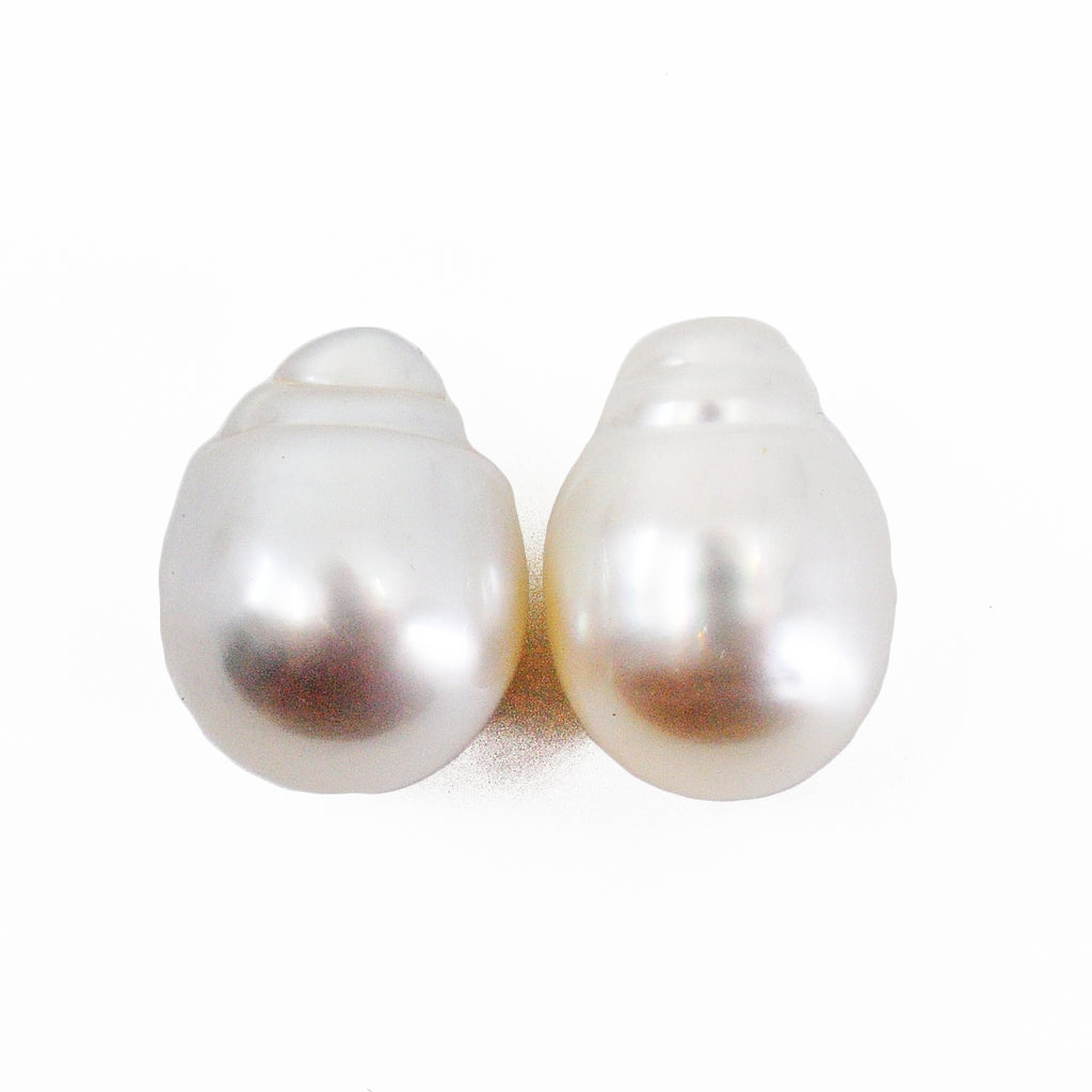 Southsea Pearls 14.3 mm 22.8 carats Natural Gem Pair - 10-025 - Crystalarium