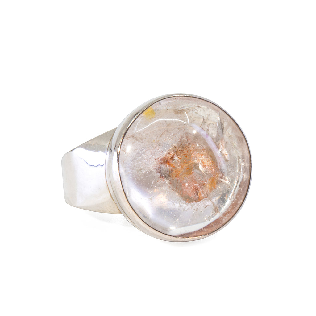 Penetration Quartz 17.17 Carat Sterling Silver Handcrafted Ring - aao-005 - Crystalarium