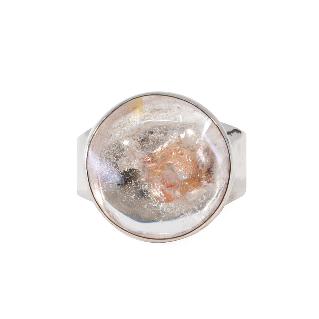 Penetration Quartz 17.17 Carat Sterling Silver Handcrafted Ring - aao-005 - Crystalarium