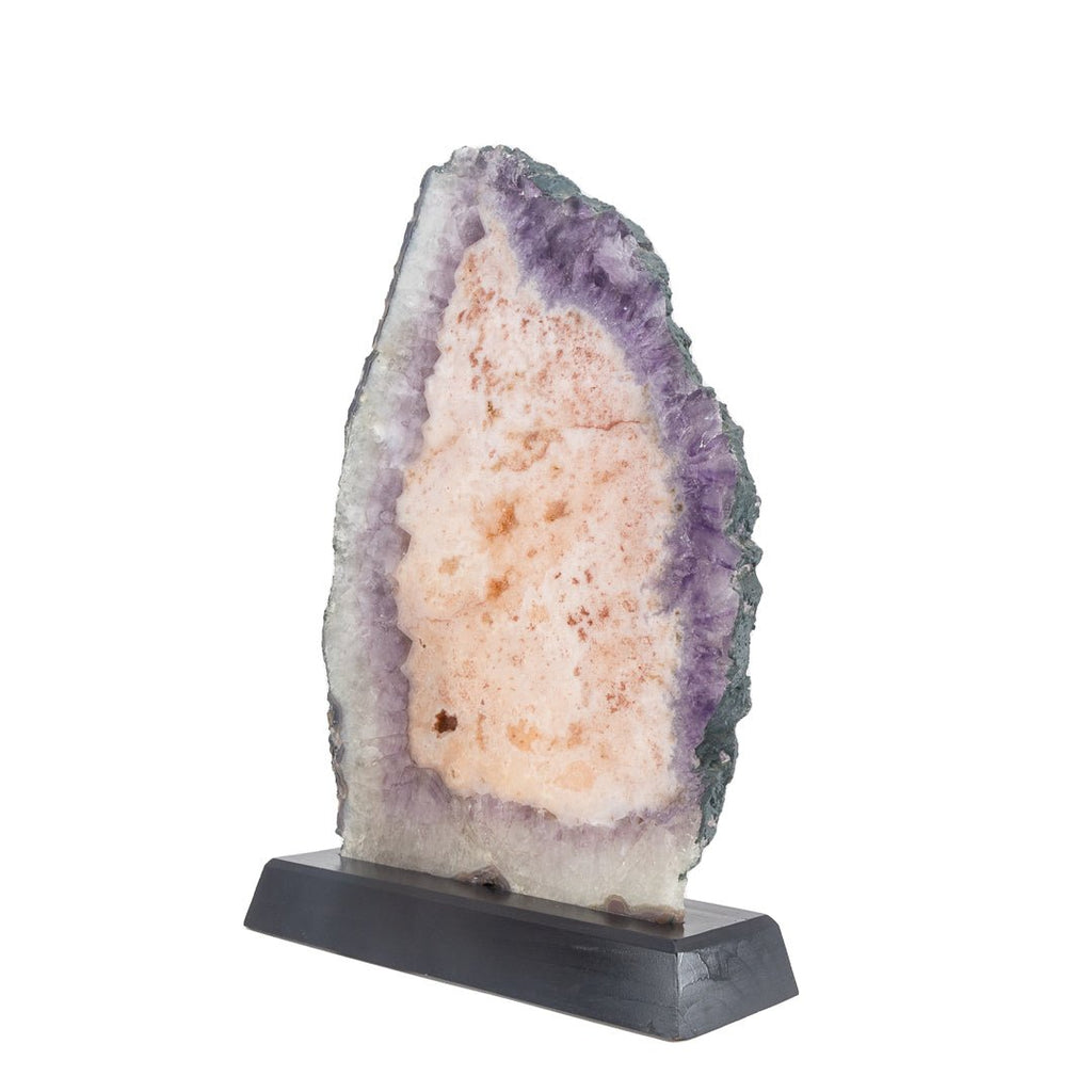 Pink Amethyst 17.3 Inch 12.35lb Polished Crystal Slice on Wood Stand - Brazil - GGX-309 - Crystalarium