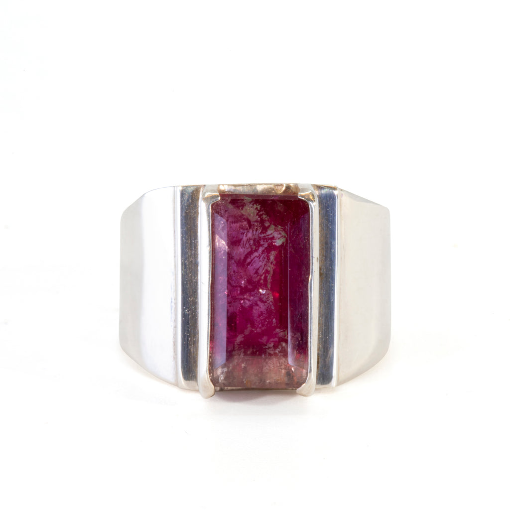 Pink Tourmaline 4.22ct Natural Crystal Sterling Silver Ring - DDO-177 - Crystalarium