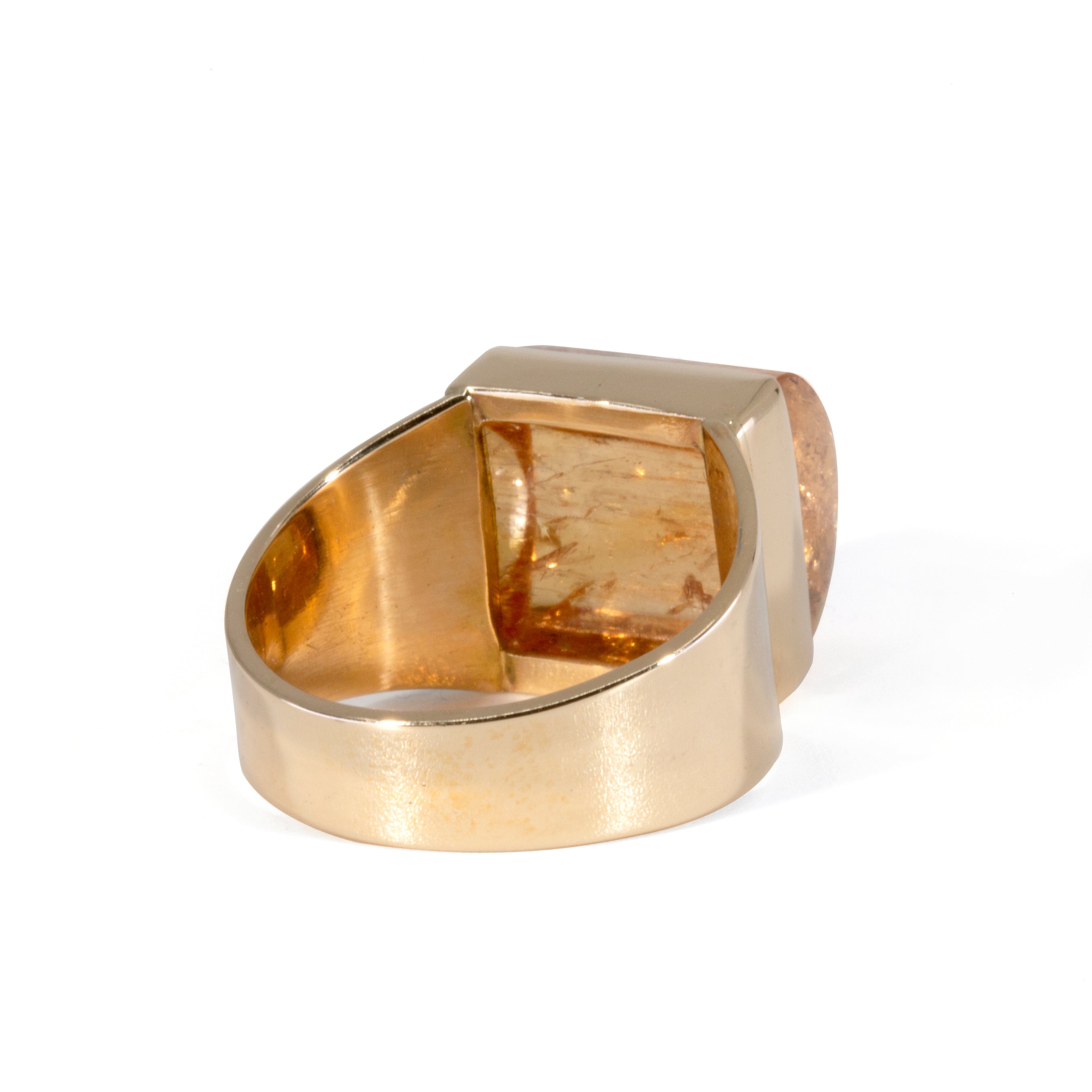Imperial Topaz 16.56 carat 14k Handcrafted Cabochon Ring - PO-071 - Crystalarium