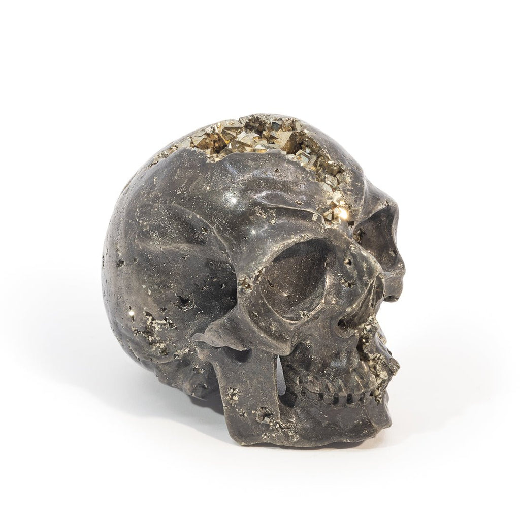 Pyrite 2 Inch 184.82 Gram Hand Carved Crystal Skull - LLF-001 - Crystalarium