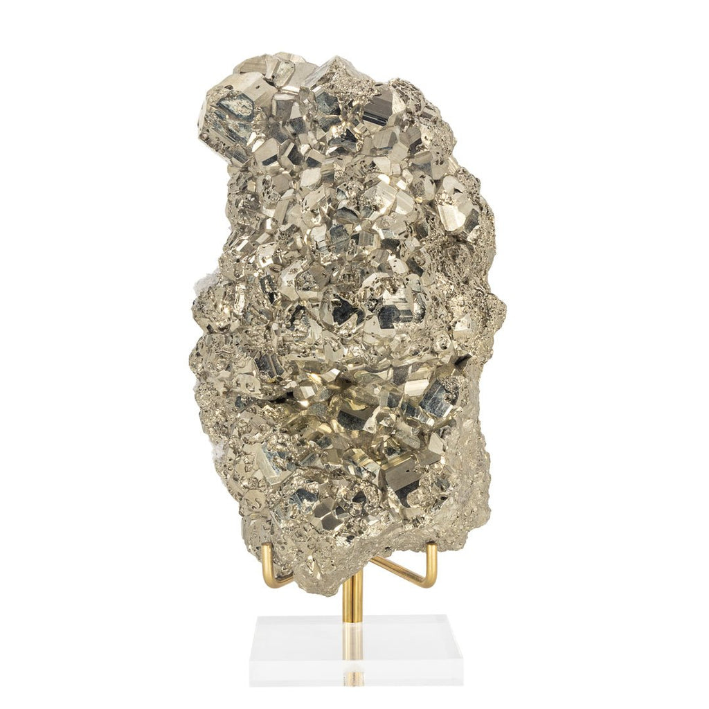 Pyrite with Quartz 9 Inch 11.46lb Natural Crystal Cluster - Peru - KKX-029 - Crystalarium